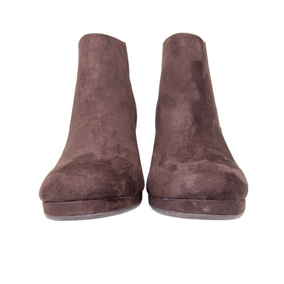 Sugar Brown Faux Suede Bootie Juliette Wedge‎ Ankle Boot Women Size 11 M - Picture 2 of 8